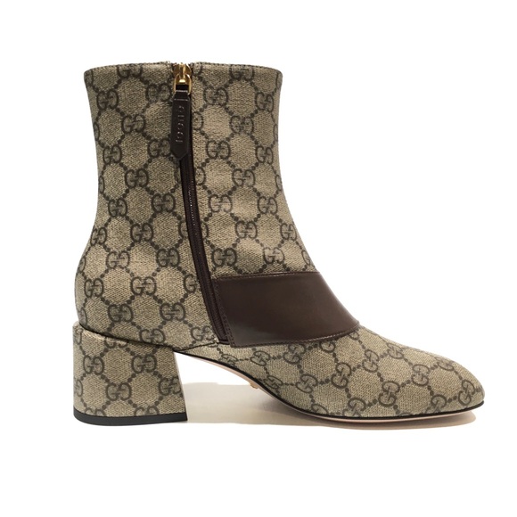 GUCCI BLONDIE GG SUPREME BOOTS / METAL LOGO -WOMEN’S US 8.5 -NEW - Picture 5 of 12